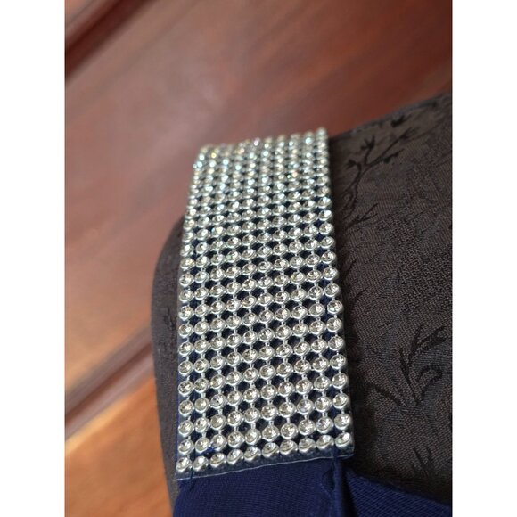 MSK Womens Chiffon Cold Shoulder Dress L Blue With Rhinestone Straps - Picture 2 of 10